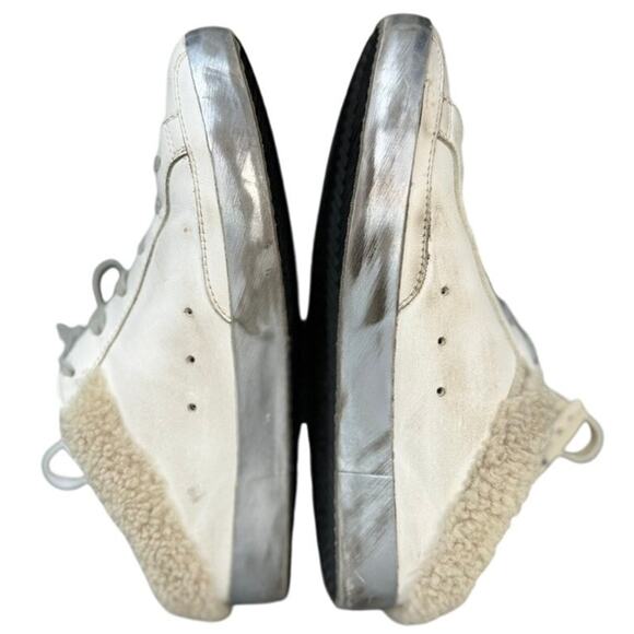 Golden Goose Superstar Sabot Shearling Slide Sneakers White Silver Authentic - Picture 4 of 11